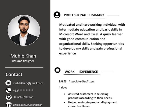 design a professional  cv or resume